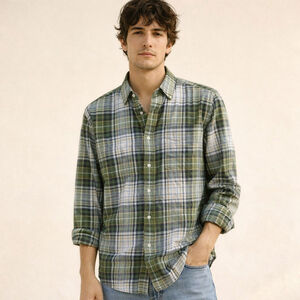 Carhartt Rugged Flex Plaid Button Down Shirt Dark Bronzed Green NWT Sz M